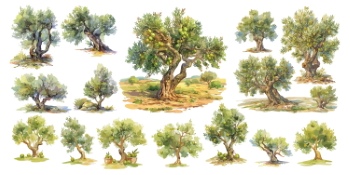 Olive Tree Design Elements #1, 25xAI Olive Tree Design Elements #1, 25xAI