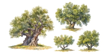 Olive Tree Design Elements #1, 25xAI Olive Tree Design Elements #1, 25xAI