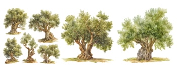 Olive Tree Design Elements #1, 25xAI Olive Tree Design Elements #1, 25xAI