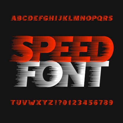 Fast Motion Effected Alphabets & Numbers 31xAI