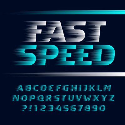 Fast Motion Effected Alphabets & Numbers 31xAI