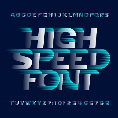 Fast Motion Effected Alphabets & Numbers 31xAI