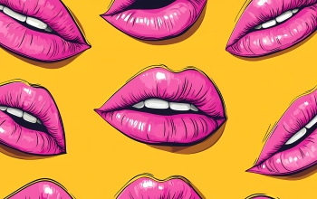 Stylish Seamless Patterns of Female Lips 25xJPEG
