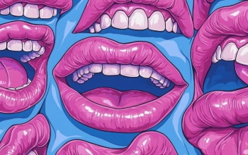 Stylish Seamless Patterns of Female Lips 25xJPEG