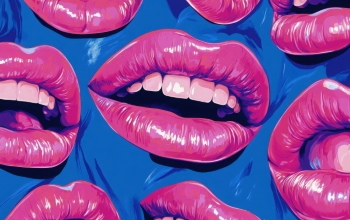 Stylish Seamless Patterns of Female Lips 25xJPEG