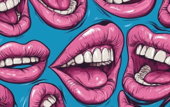 Stylish Seamless Patterns of Female Lips 25xJPEG