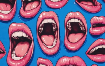 Stylish Seamless Patterns of Female Lips 25xJPEG