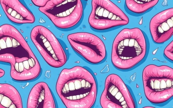Stylish Seamless Patterns of Female Lips 25xJPEG
