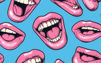 Stylish Seamless Patterns of Female Lips 25xJPEG