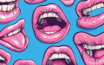 Stylish Seamless Patterns of Female Lips 25xJPEG