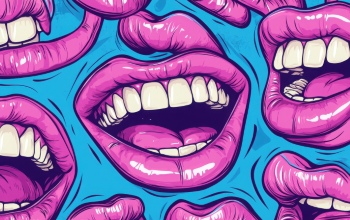 Stylish Seamless Patterns of Female Lips 25xJPEG