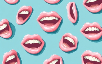 Stylish Seamless Patterns of Female Lips 25xJPEG