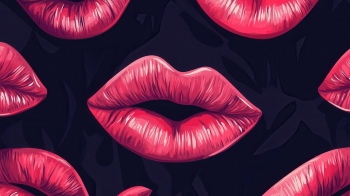 Stylish Seamless Patterns of Female Lips 25xJPEG