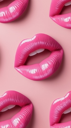 Stylish Seamless Patterns of Female Lips 25xJPEG