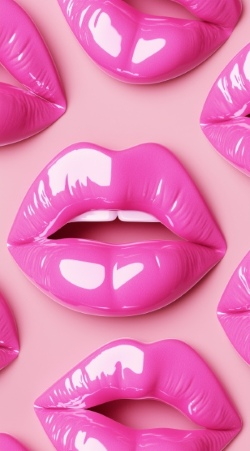 Stylish Seamless Patterns of Female Lips 25xJPEG