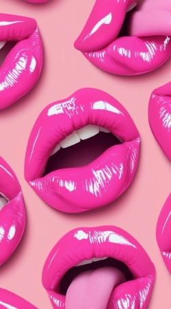 Stylish Seamless Patterns of Female Lips 25xJPEG