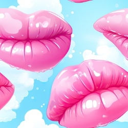 Stylish Seamless Patterns of Female Lips 25xJPEG