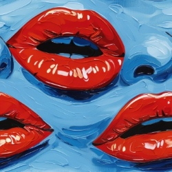 Stylish Seamless Patterns of Female Lips 25xJPEG