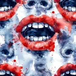 Stylish Seamless Patterns of Female Lips 25xJPEG