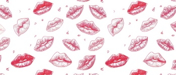 Stylish Seamless Patterns of Female Lips 25xJPEG
