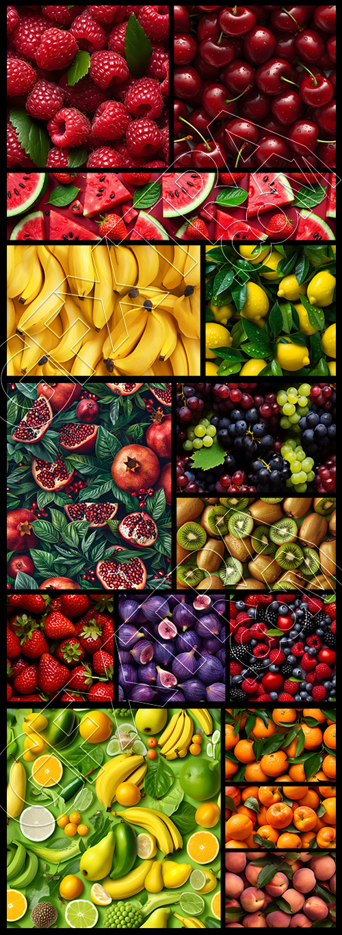 Seamless Fruit Backgrounds 25xJPEG
