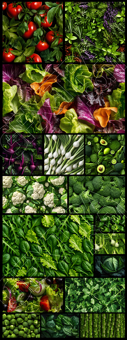 Seamless Vegetable Backgrounds #1, 25xJPEG