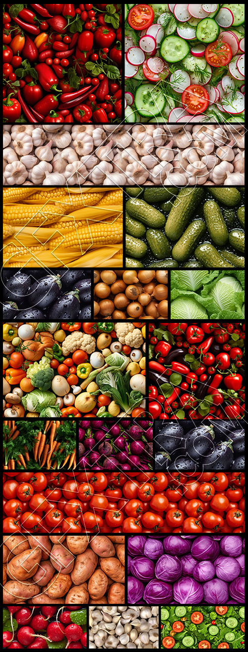 Seamless Vegetable Backgrounds #2, 25xJPEG
