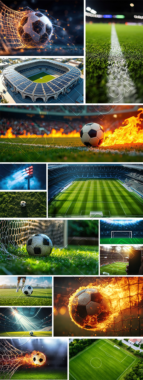 Football Stadium & Soccer Balls 37xJPG