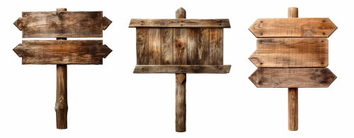 Old Rustic Wooden Sign Boards 25xPNG