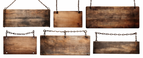 Old Rustic Wooden Sign Boards 25xPNG