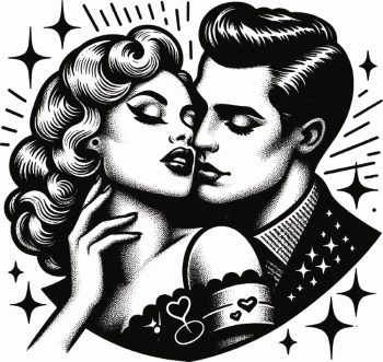 Vintage Engraving Style Couples 26xAI