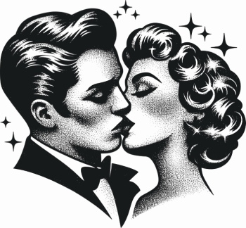 Vintage Engraving Style Couples 26xAI