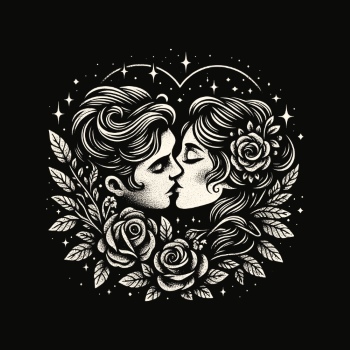 Vintage Engraving Style Couples 26xAI