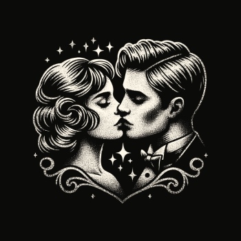 Vintage Engraving Style Couples 26xAI