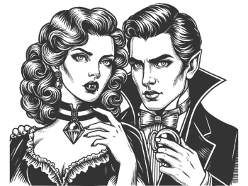 Vintage Engraving Style Couples 26xAI