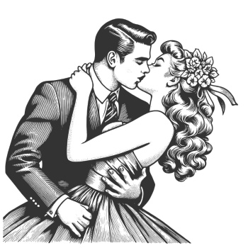 Vintage Engraving Style Couples 26xAI
