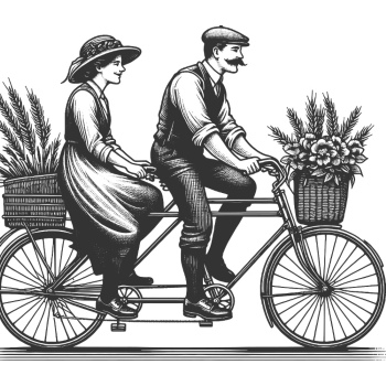 Vintage Engraving Style Couples 26xAI