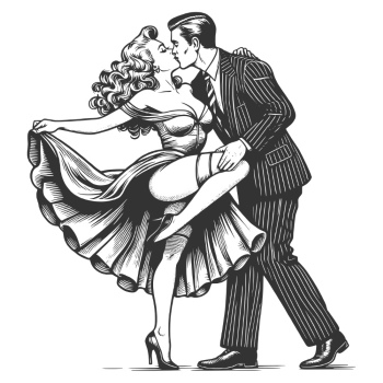 Vintage Engraving Style Couples 26xAI