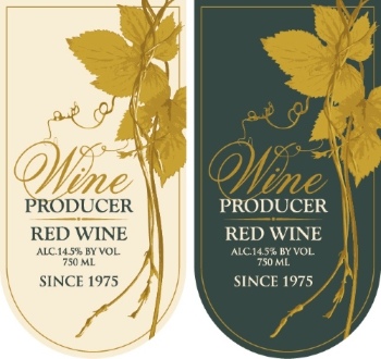 Wine Labels Decorated with Vintage Bunches of Grapes 31xAI Wine Labels Decorated with Vintage Bunches of Grapes 31xAI
