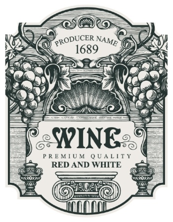 Wine Labels Decorated with Vintage Bunches of Grapes 31xAI Wine Labels Decorated with Vintage Bunches of Grapes 31xAI