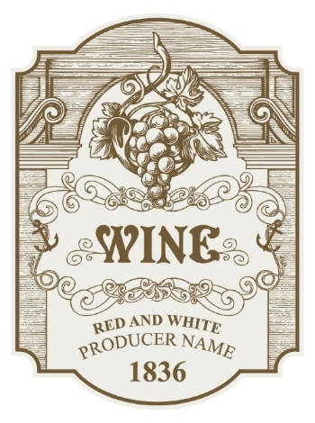Wine Labels Decorated with Vintage Bunches of Grapes 31xAI Wine Labels Decorated with Vintage Bunches of Grapes 31xAI