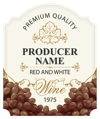 Wine Labels Decorated with Vintage Bunches of Grapes 31xAI Wine Labels Decorated with Vintage Bunches of Grapes 31xAI