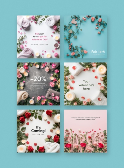 Valentine Day PhotoShop Templates #1, 15xPSDT