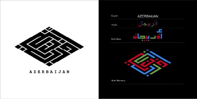 Arabic Kufic Calligraphy Designs of Islamic Country Names 23xAI