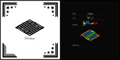 Arabic Kufic Calligraphy Designs of Islamic Country Names 23xAI