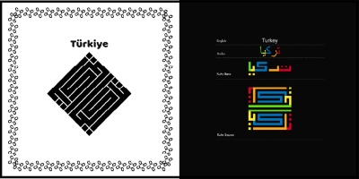 Arabic Kufic Calligraphy Designs of Islamic Country Names 23xAI