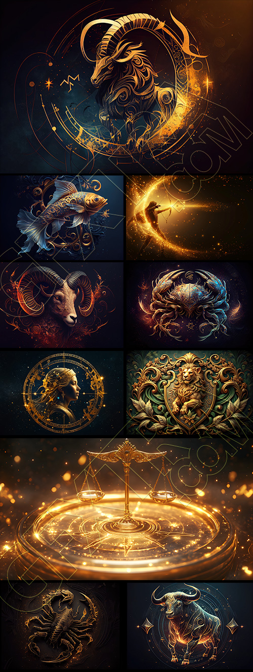 Astrology - Zodiacs #4, 24xJPEG