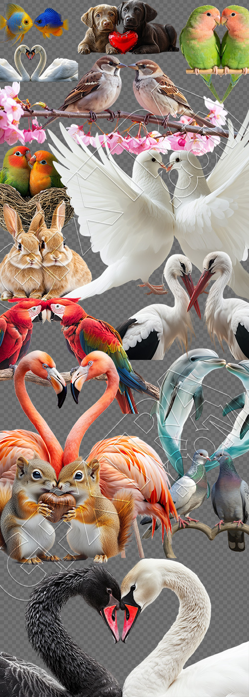 Valentine Animals 33xPNG