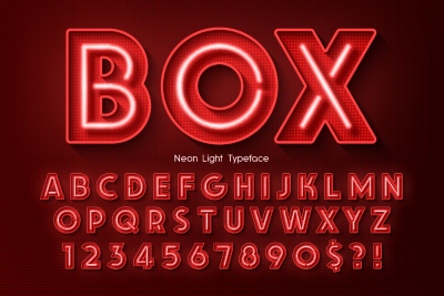 Alphabets from Neon, Light Bulbs and Stage Lights 25xAI
