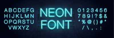 Alphabets from Neon, Light Bulbs and Stage Lights 25xAI